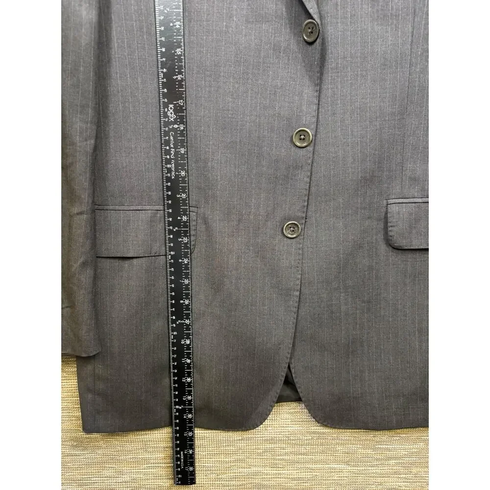 Dei Davico Blazer Mens Size 42R Gray Pinstripe Wool Suit Jacket Made In Italy